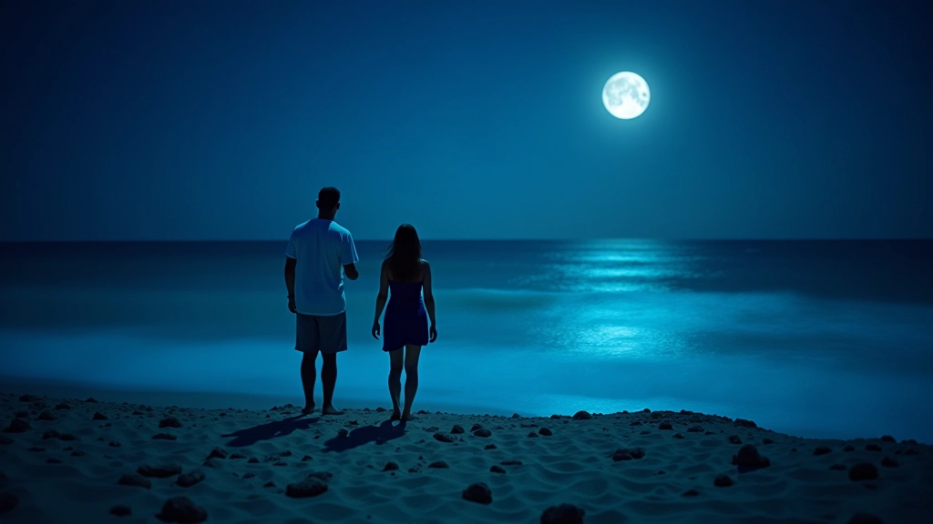 Calendario lunar y reloj mostrando horarios de visita óptimos para bioluminiscencia