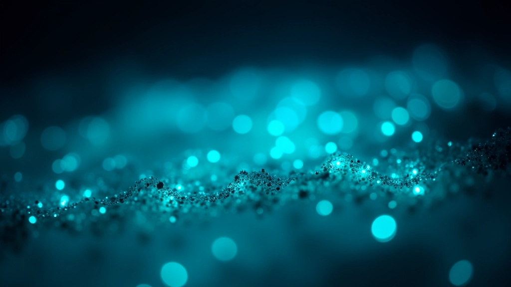 Primer plano de agua bioluminiscente con brillo intenso azul verdoso