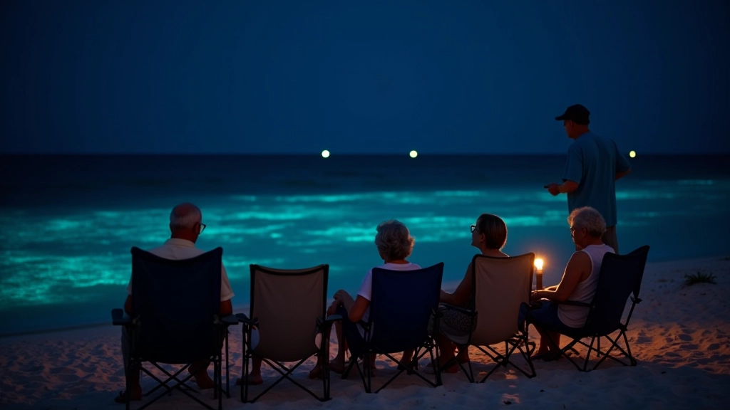 Experiencia interpretada en playa nocturna